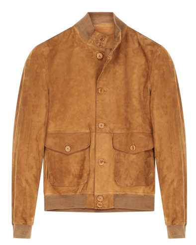 Cognac suede bomber NO CLOCK