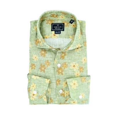 Light green "vintage" casual shirt ORIAN