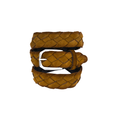 Camel suede braided belt VENETA CINTURE