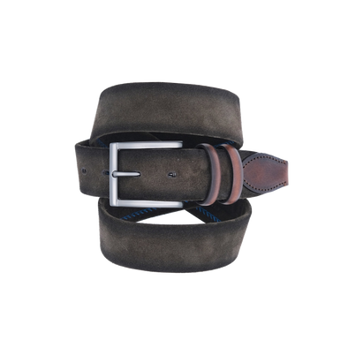 Brown suede and leather belt VENETA CINTURE