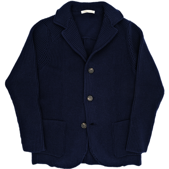 Navy blue knitted jacket MAURIZIO BALDASSARI
