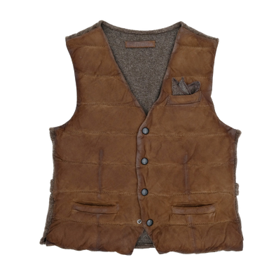 Burned brown suede bodywarmer THE JACK LEATHERS