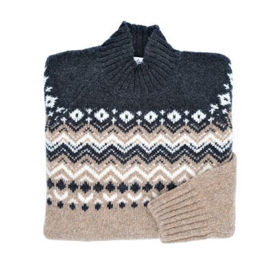 Jacquard patterns funnel collar GRAN SASSO for Sartorial Corner