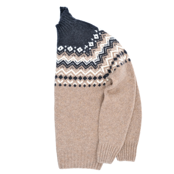 Jacquard patterns funnel collar GRAN SASSO for Sartorial Corner