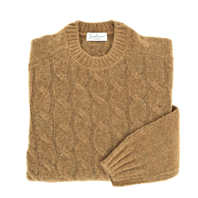 Hazelnut round neck sweater GRAN SASSO for Sartorial Corner