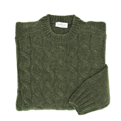Military green round neck sweater GRAN SASSO for Sartorial Corner