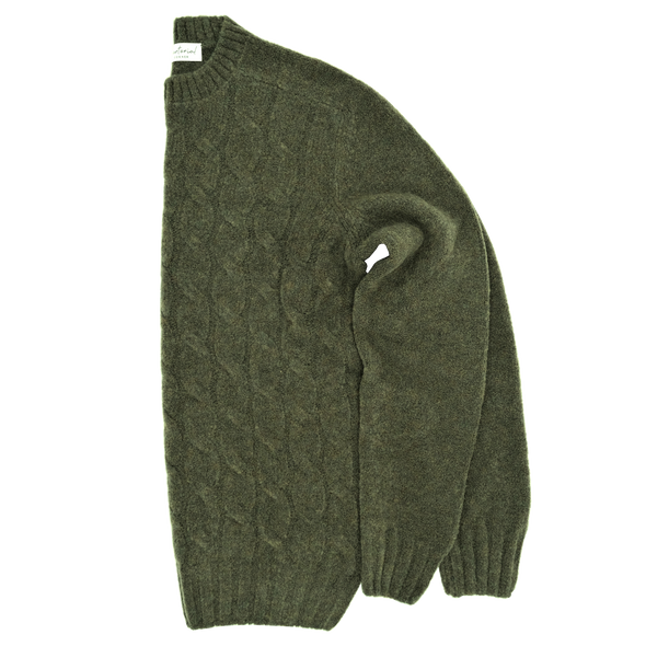 Military green round neck sweater GRAN SASSO for Sartorial Corner