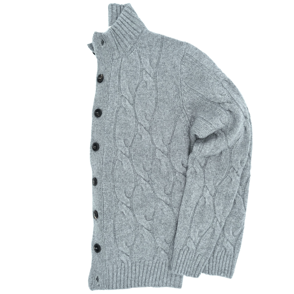 Grey buttoned cardigan MAURO OTTAVIANI