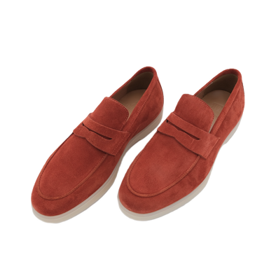 Deep orange suede loafers FABIANO RICCI