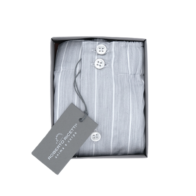 Light grey background and white stripes boxer short ROBERTO RICETTI
