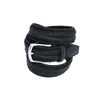 Black bi-material braided belt VENETA CINTURE