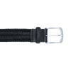 Black bi-material braided belt VENETA CINTURE