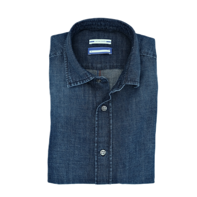 Washed denim blue casual shirt JACOB COHEN
