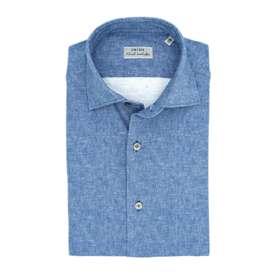 Mid blue "Fluid evolution" casual shirt ORIAN
