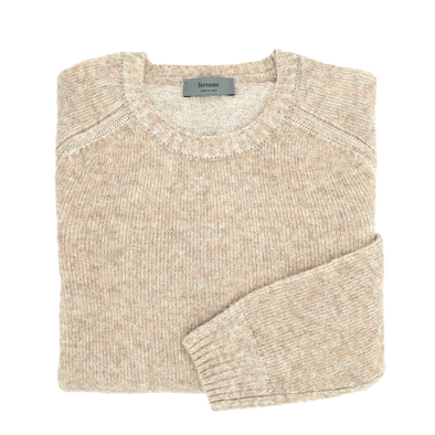 Light beige round neck sweater FERRANTE