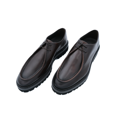 Dark brown leather "Duck" classic shoes FABIANO RICCI