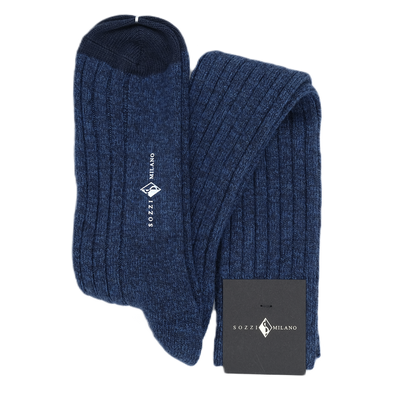 Mottled electric blue knee-high socks SOZZI MILANO