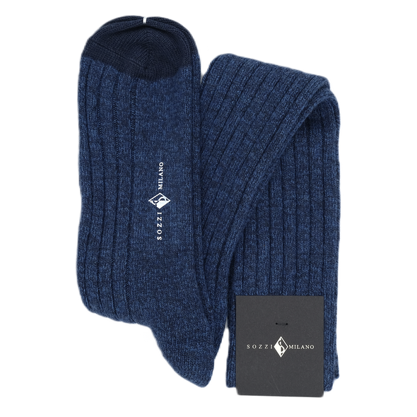 Mottled electric blue knee-high socks SOZZI MILANO