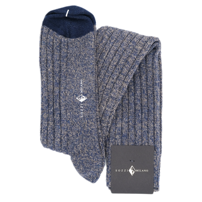 Mottled blue knee-high socks SOZZI MILANO
