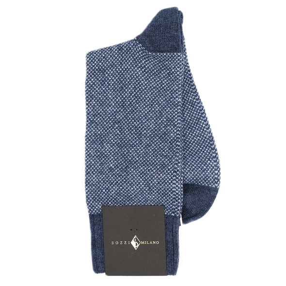 Bird's eye blue mid-calf socks SOZZI MILANO