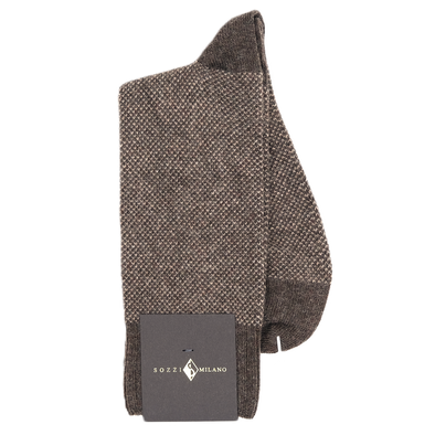 Bird's eye brown mid-calf socks SOZZI MILANO
