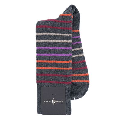 Rainbow dark grey mid-calf socks SOZZI MILANO