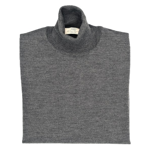 Mid grey "extrafine merino" turtle neck sweater AB KOST