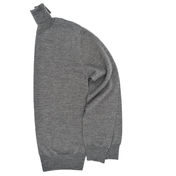 Mid grey "extrafine merino" turtle neck sweater AB KOST