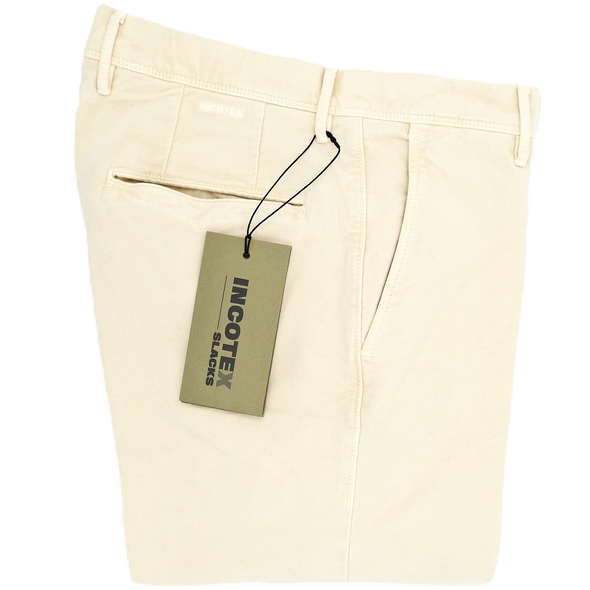 Off white "moleskin" chino INCOTEX 40686/033