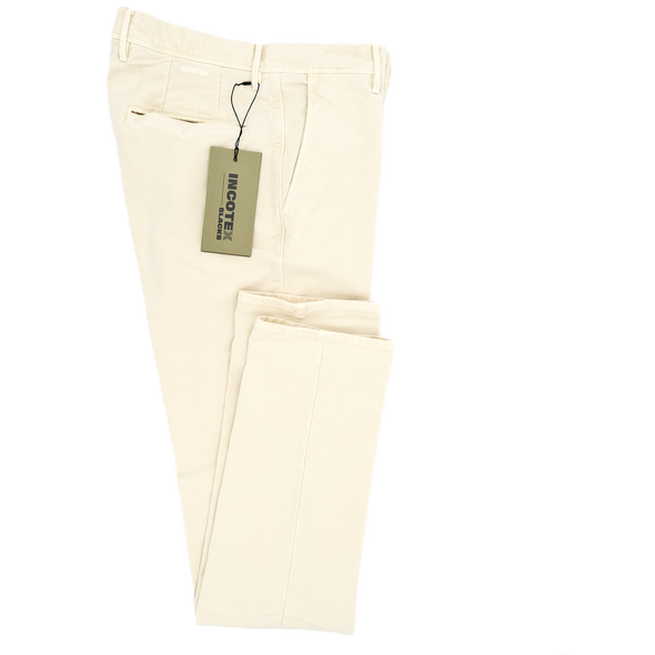 Off white "moleskin" chino INCOTEX 40686/033