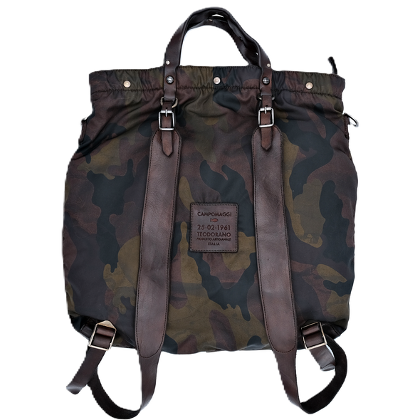 Leather and camo polyamide "Classic" crossbody bag CAMPOMAGGI