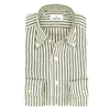 Button-down white and green stripes casual shirt ALESSANDRO GHERARDI