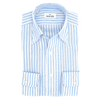 Button-down white and sky blue stripes casual shirt ALESSANDRO GHERARDI