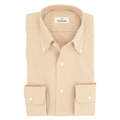 Sand button-down collar classic shirt ALESSANDRO GHERARDI