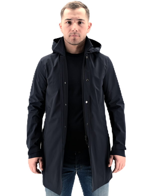 Dark blue "Hooded storm" raincoat DUNO