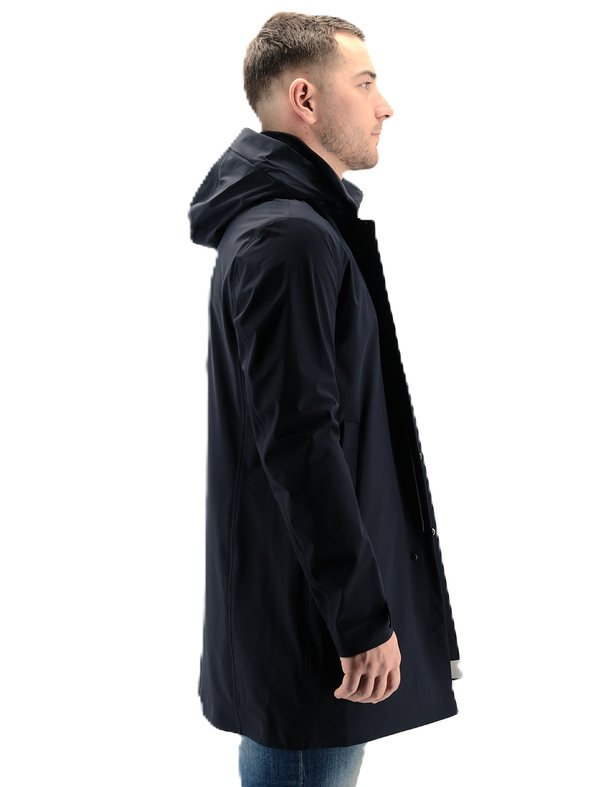 Dark blue "Hooded storm" raincoat DUNO