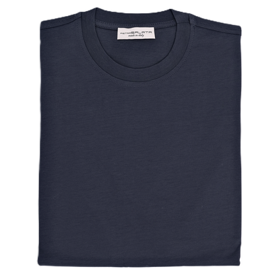 Navy blue "scottish thread" casual t-shirt PIETRA SALATA