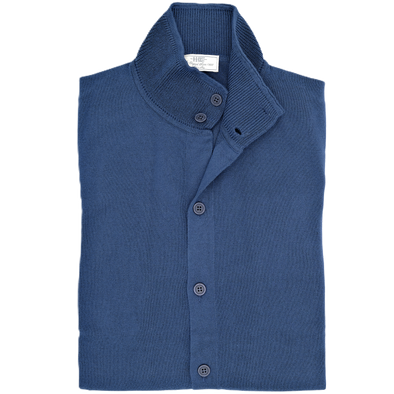Middle blue "soft officer collar" cardigan AB KOST
