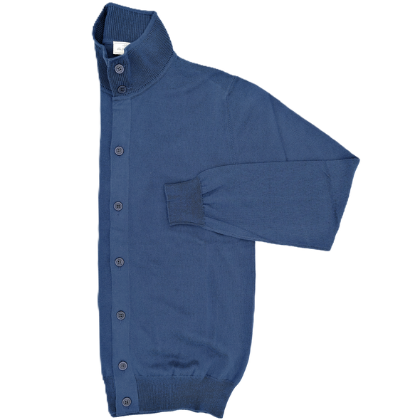 Middle blue "soft officer collar" cardigan AB KOST