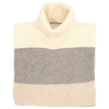 Beige and off white "texture mix" turtle neck sweater UMBERTO VALLATI