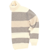 Beige and off white "texture mix" turtle neck sweater UMBERTO VALLATI