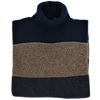 Navy blue and brown turtle neck "texture mix" sweater UMBERTO VALLATI