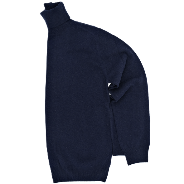 Navy blue turtle neck sweater UMBERTO VALLATI