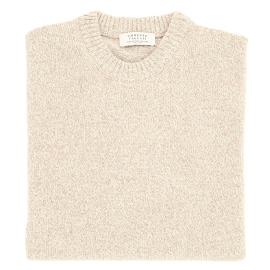 Cream round neck sweater UMBERTO VALLATI