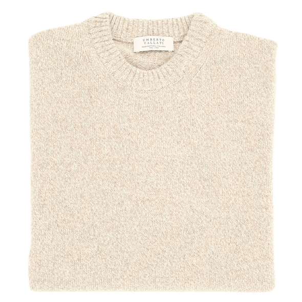 Cream round neck sweater UMBERTO VALLATI