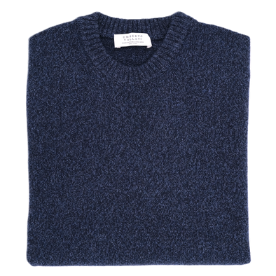 Navy blue round neck sweater UMBERTO VALLATI