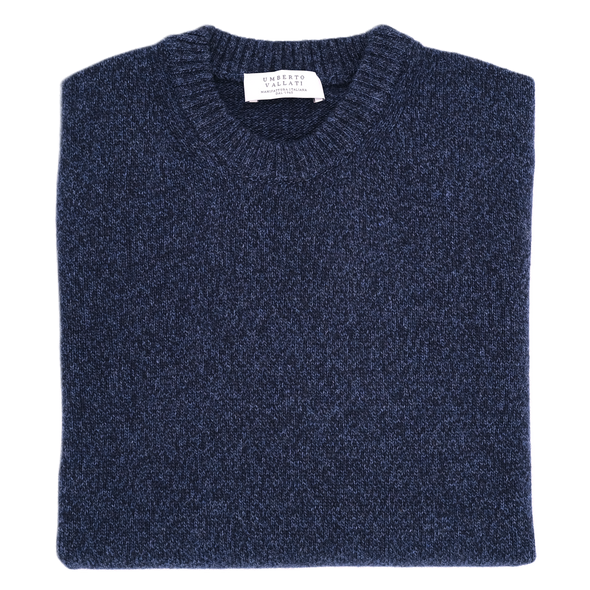 Navy blue round neck sweater UMBERTO VALLATI
