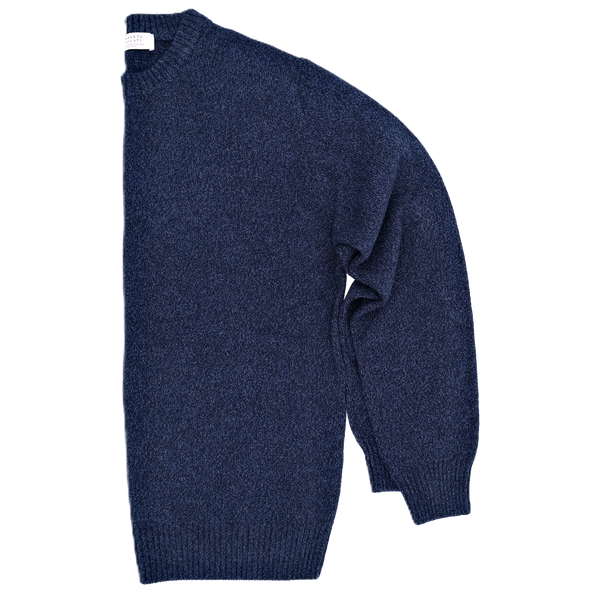Navy blue round neck sweater UMBERTO VALLATI