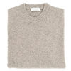 Dark sand round neck sweater UMBERTO VALLATI