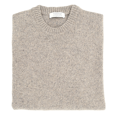 Dark sand round neck sweater UMBERTO VALLATI